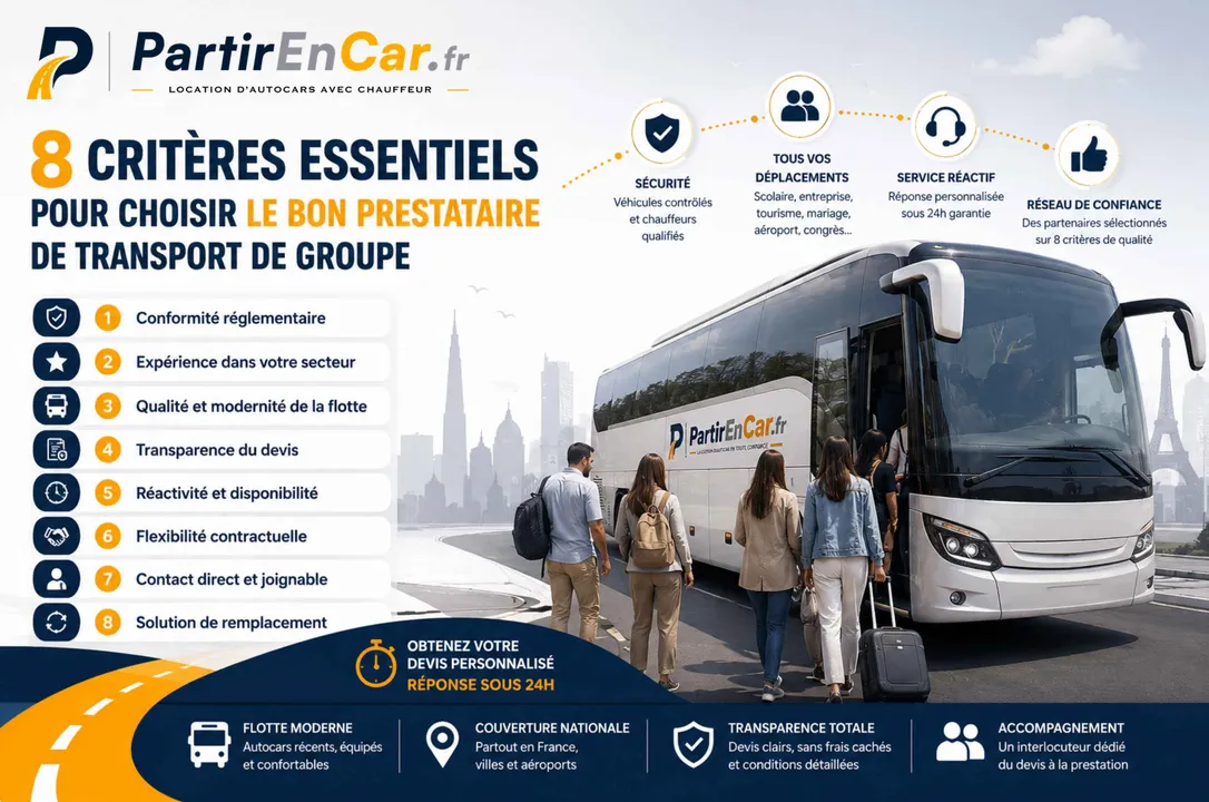 Comment choisir son prestataire de transport de groupe : 8 critères essentiels
