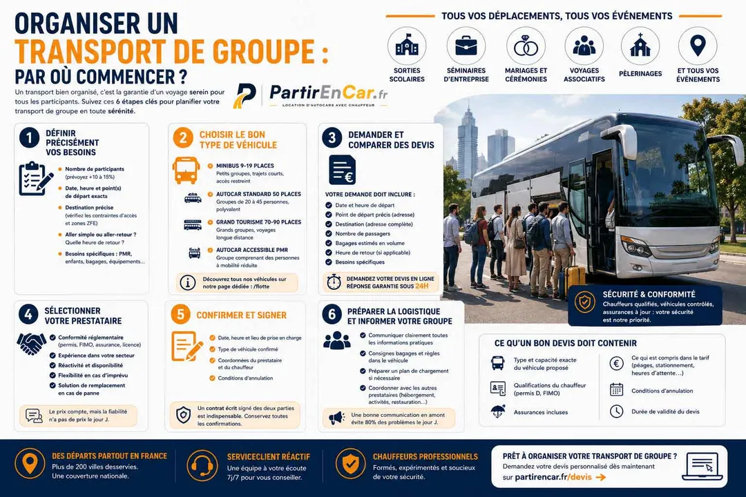 Comment organiser un transport de groupe : le guide complet étape par étape